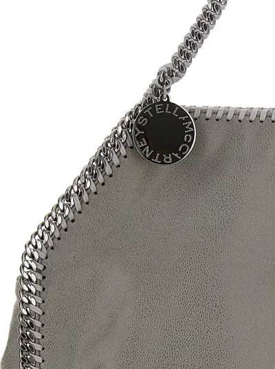 Stella Mccartney Grey Handbag With Diamond-like Chain And Logo Charm On The Front In Ecoleather Woman