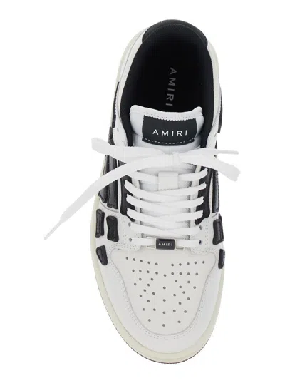 Amiri 'skel Top Low' White And Black Sneaker With Logo Patch On The Tongue And Contrasting Details On The 