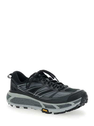 Hoka Mafate Speed 2 Black Low Top Sneakers With Logo Print On The Side In Tech Fabric Unisex In Black