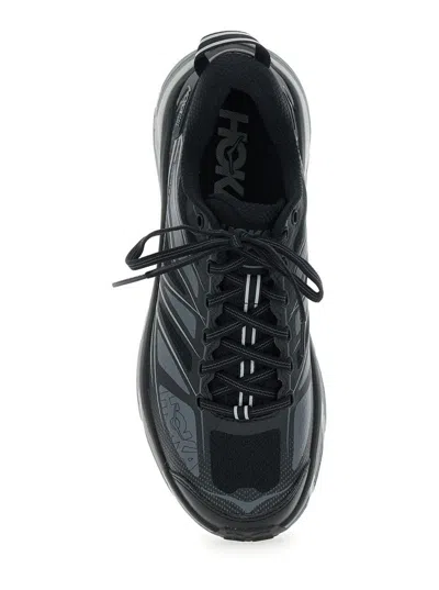 Hoka Mafate Speed 2 Black Low Top Sneakers With Logo Print On The Side In Tech Fabric Unisex In Black