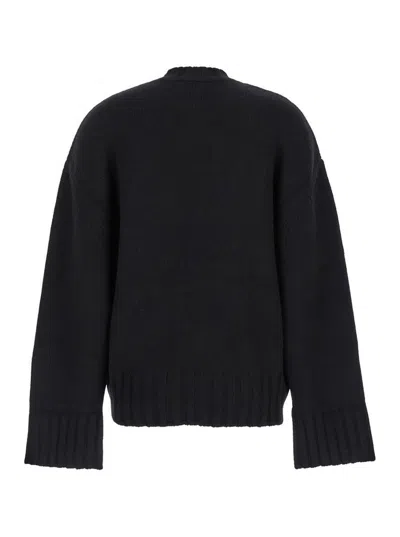Attico Black Oversize Sweater In Wool And Cashmere Woman In Black