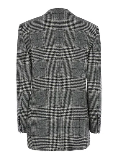 Dolce & Gabbana Grey Single-breasted Jacket With Peak Revers In Wool And Cashmere Woman In Gray