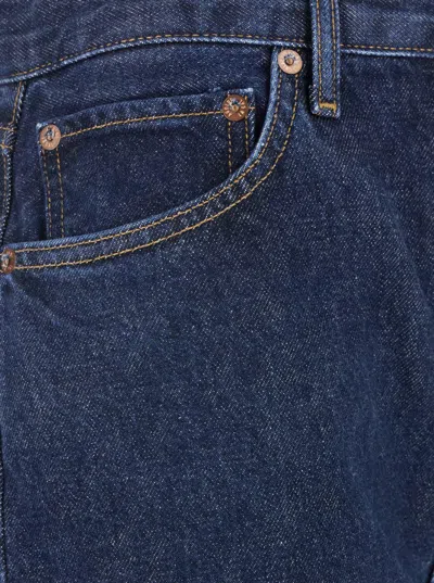 Agolde Blue Jeans With Belt Loops And Logo Patch On The Rear In Denim Woman