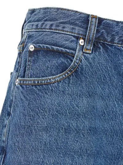Frame 'the Boy Short'' Blue Shorts With Belt Loops In Denim Woman