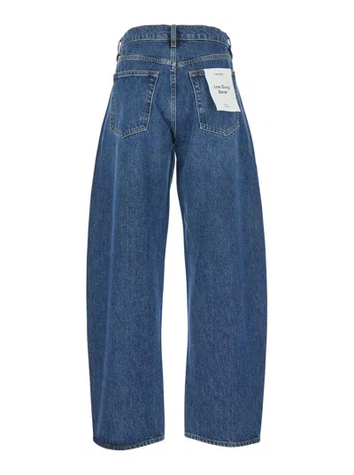 Frame Blue Jeans With Low Waist And Belt Loops In Denim Woman