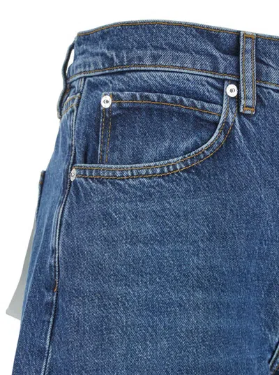 Frame Blue Jeans With Low Waist And Belt Loops In Denim Woman