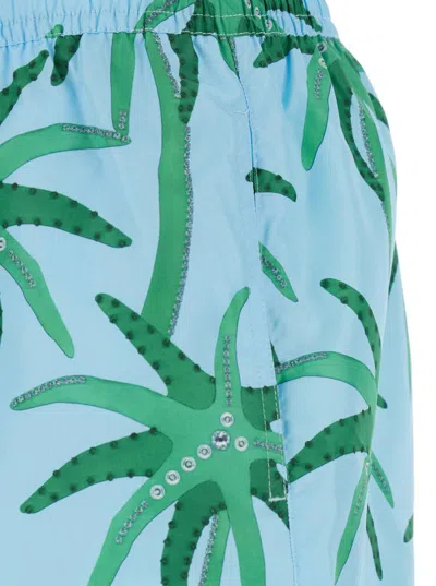 Jacquemus Le Maillot Puntini Light Blue Swimsuit With Elastic Waist And All-over Print In Tech Fabric Man