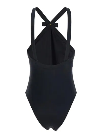 Versace Black One-piece Swimsuit With Medusa Head Detail In Tech Fabric Woman