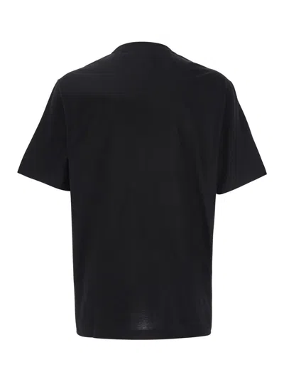 Versace Black T-shirt With Medusa Head Logo Print On The Front In Cotton Man