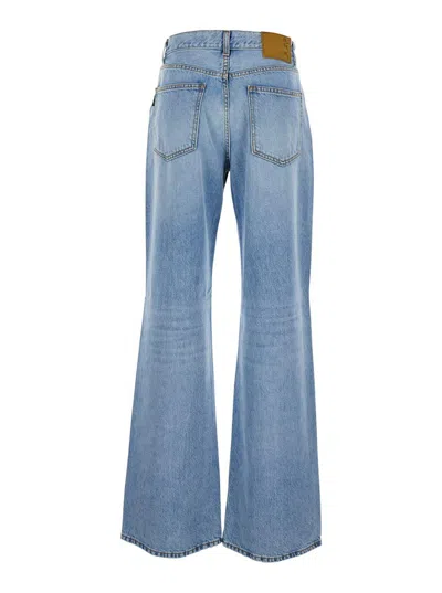 Haikure 'korea' Blue Jeans With High Waist And Logo Patch On The Reari N Denim Woman