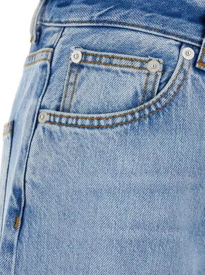 Haikure 'korea' Blue Jeans With High Waist And Logo Patch On The Reari N Denim Woman