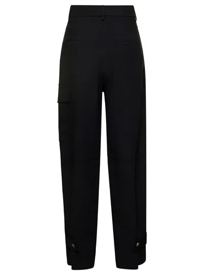 Plain Black Cargo Pants With Pockets Woman