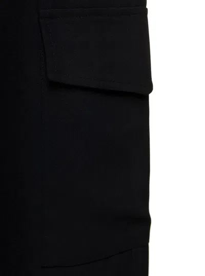 Plain Black Cargo Pants With Pockets Woman