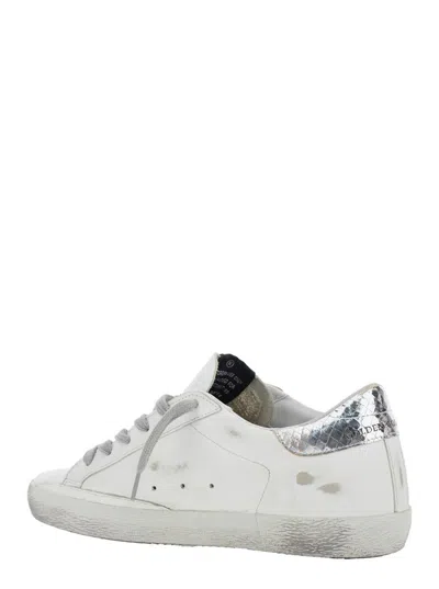Golden Goose 'superstar' White Low Top Sneakers With Star Patch On The Side And Laminated Heel In Leather Woman