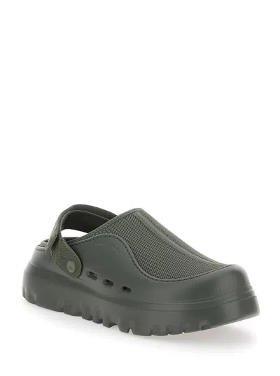 Ugg Peakmod Green Mules With Adjustable Strap And Lug Sole In Tech Fabric Man In Green