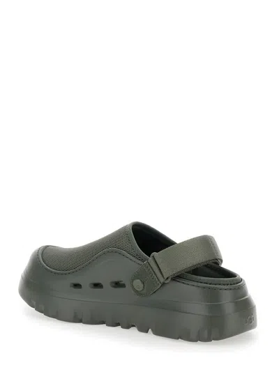 Ugg Peakmod Green Mules With Adjustable Strap And Lug Sole In Tech Fabric Man In Green