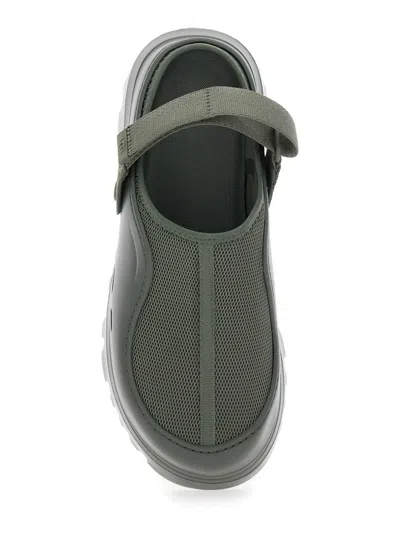 Ugg Peakmod Green Mules With Adjustable Strap And Lug Sole In Tech Fabric Man In Green
