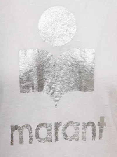 Isabel Marant Étoile Isabel Marant Etoile Koldi Logo Print Linen T-shirt In White
