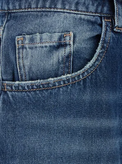 Icon Denim 'bea' Blue Jeans With Belt Loops And Logo Patch On The Rear In Denim Woman