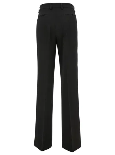 Plain Black Straight Pants With Concealed Closure In Candy Woman