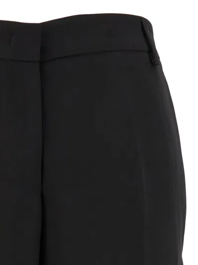 Plain Black Straight Pants With Concealed Closure In Candy Woman