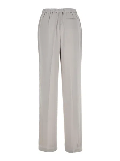 Theory Metallic Pants With Rear Elastic Waist And Wide Leg In Silk Woman