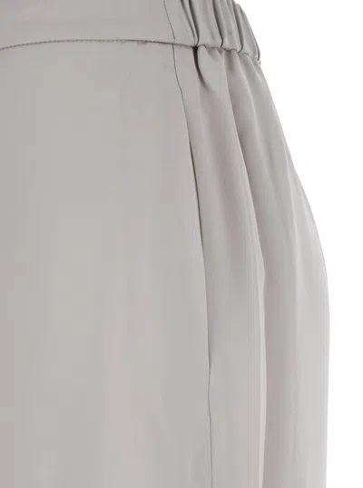 Theory Metallic Pants With Rear Elastic Waist And Wide Leg In Silk Woman
