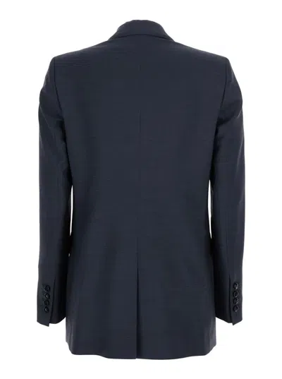Blazé Milano Aile Blue Double-breasted Jacket With Peak Revers In Wool Blend Woman