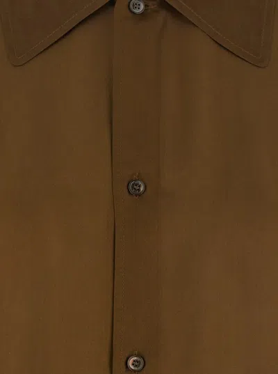 Philosophy Di Lorenzo Serafini Brown Cardigan With Wide Collar And Long Sleeves In Silk Woman