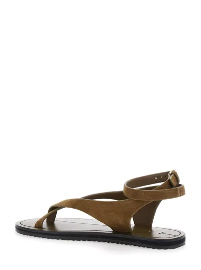 A.emery 'millar' Brown Sandals With Criss-crossed Straps And Buckle Closure In Leather Woman
