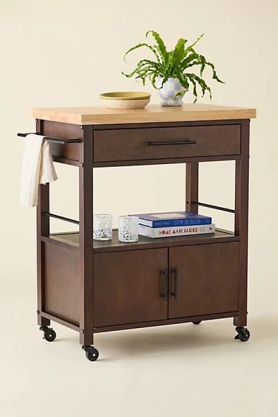 Urban Outfitters Laci Rolling Kitchen Cart In Brown At