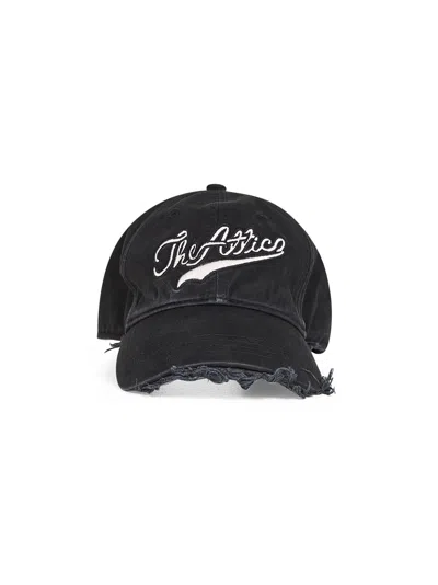 Attico Logo-embroidered Frayed-edge Baseball Cap