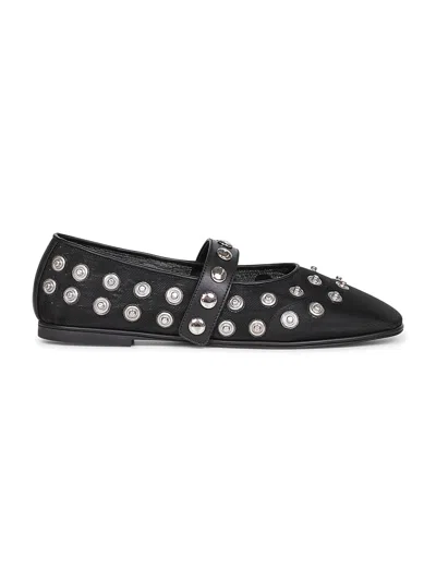 Stella Mccartney Black Ryder Popper-studded Ballet Flats