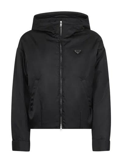 Prada Abbigliamento Black Re-nylon Hooded Blouson