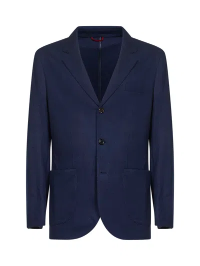 Brunello Cucinelli Single-breasted Cashmere Blazer In Blue