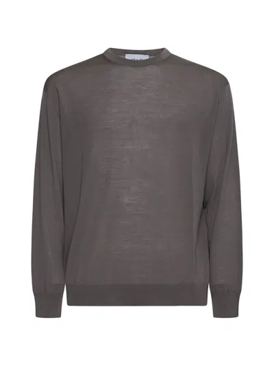 D 4.0 Taupe Virgin Wool Crewneck Sweater In Gray