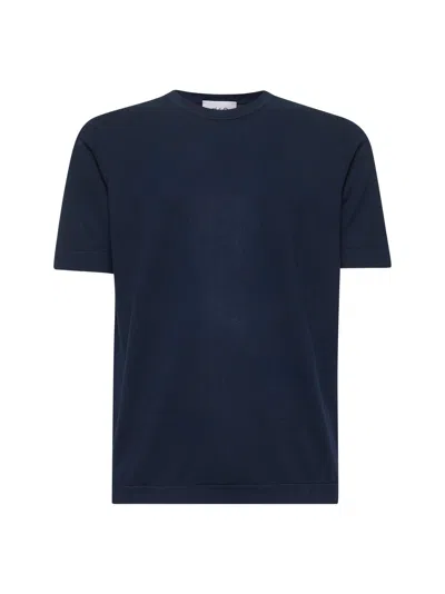 D 4.0 Blue Cotton Knit T-shirt In Blue