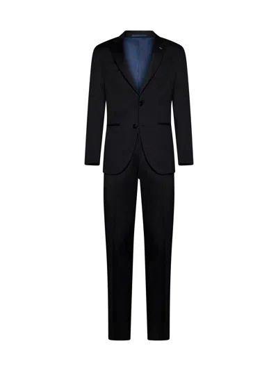 D 4.0 Notched-collar Single-breasted Suit From D4.0 In Black