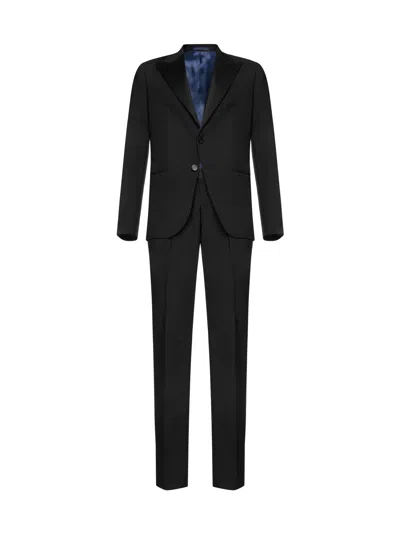 D 4.0 Single-breasted Two-piece Suit From D4.0 In Black