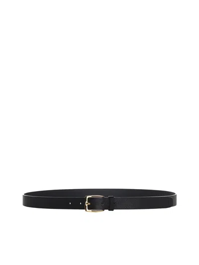 D 4.0 Black Saffiano Leather Belt