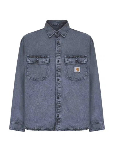 Carhartt Blue Tigan Shirt Shirt Jacket In Gray