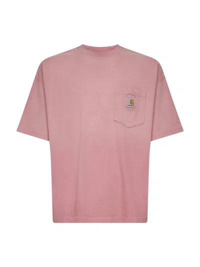Carhartt Cotton Loose Fit T-shirt With Dropped Shoulders In Pink