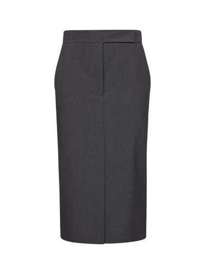 Blanca Vita Anthracite Stretch Cady Galizia Midi Pencil Skirt