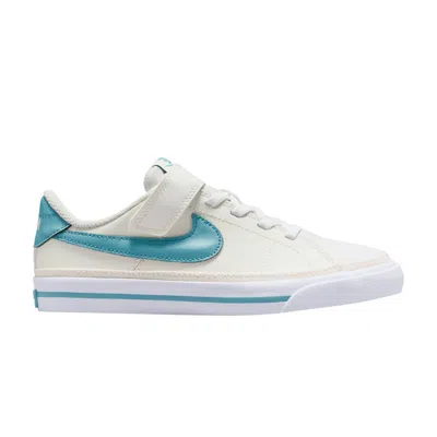 Pre-owned Nike Court Legacy Ps 'white Denim Turquoise' | Kid's Size 12