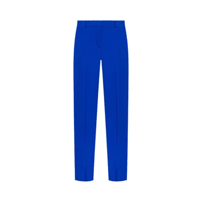 Pre-owned Alexander Mcqueen Straight Leg Trousers 'electric Blue' | Women's Size 40