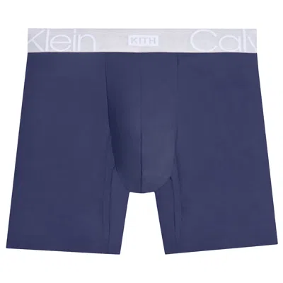 Pre-owned Kith For Calvin Klein Seasonal Boxer Brief 'dark Indigo' | Blue | Men's Size S