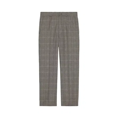 Pre-owned Gucci Wide Leg Plaid Trousers 'grey' | Men's Size 50