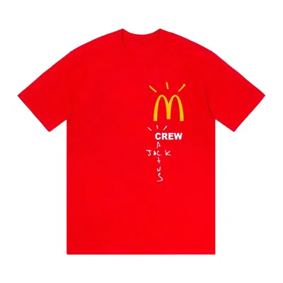 Pre-owned Cactus Jack By Travis Scott X Mcdonald's Crew T-shirt 'red' | Men's Size L