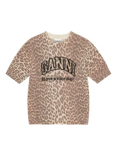 Ganni Wool-blend T-shirt