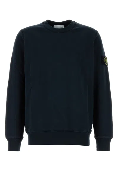 Stone Island Midnight Blue Cotton Sweatshirt In Blue